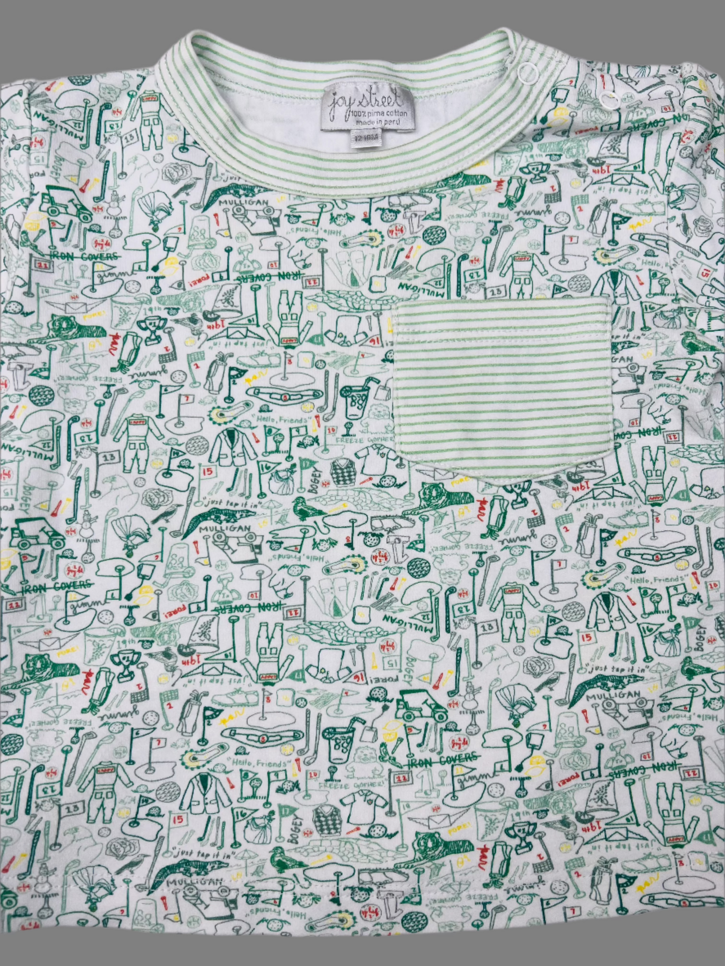 Joy Street Golf Design Short Sleeve Shirt with Front Pocket 12-18M