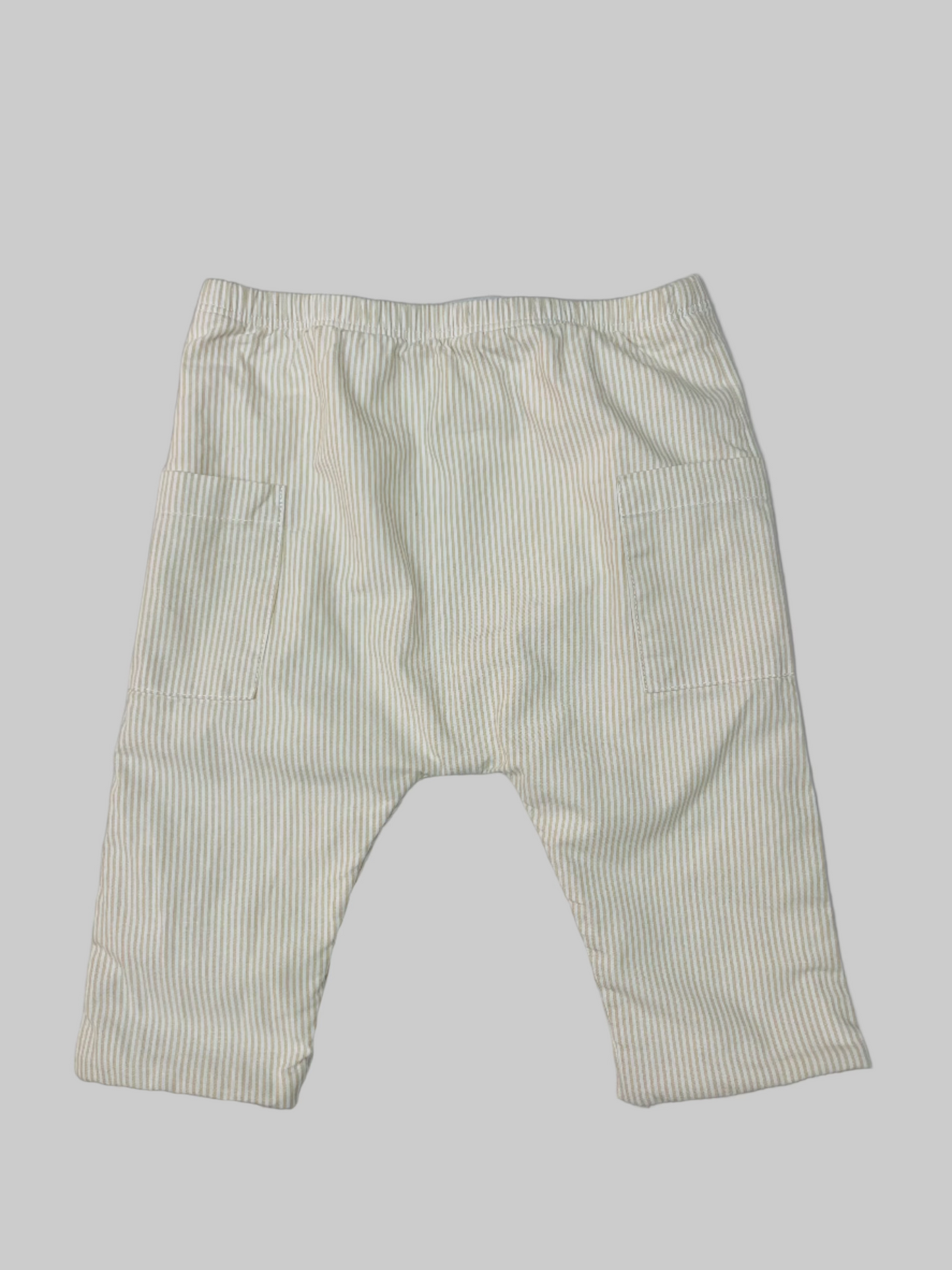 ABSORBA Tan and white Striped Pants- 0-3M