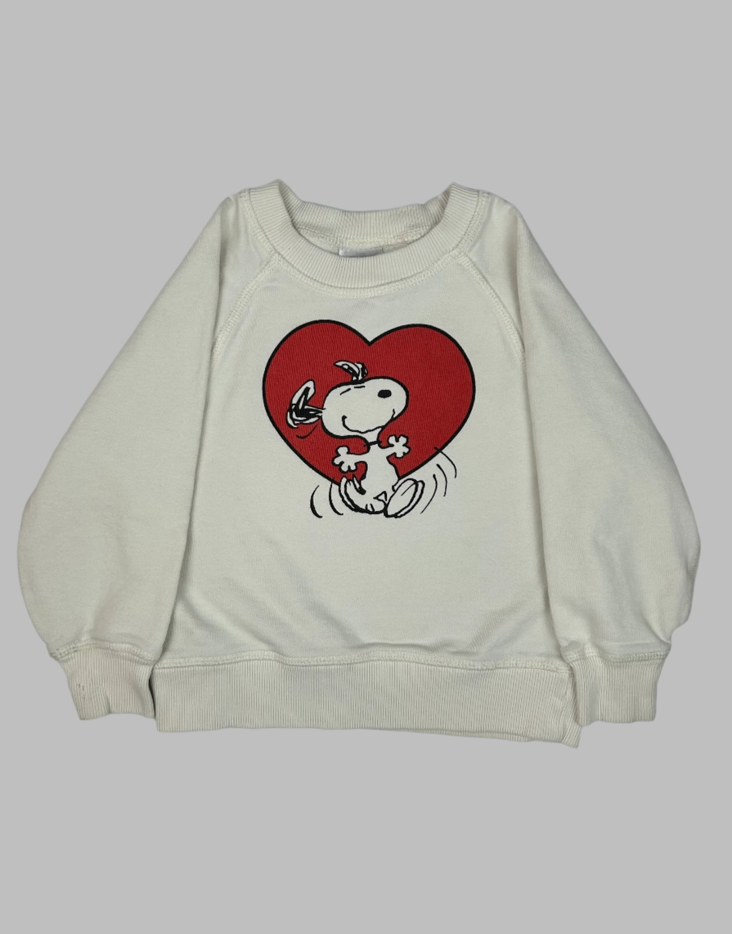 Peanuts by Hanna Andersson LS White Snoopy Heart Sweatshirt 3T
