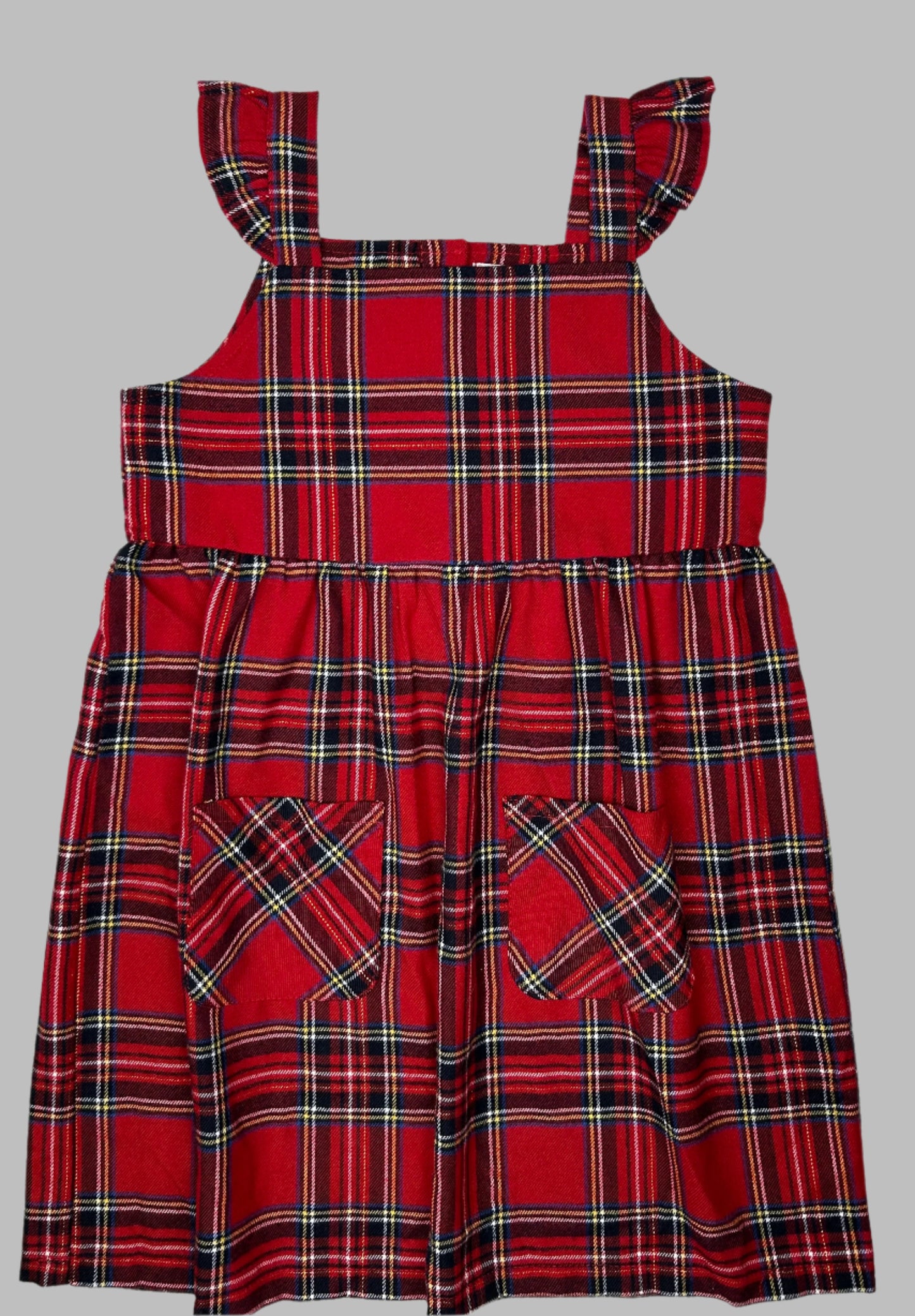 Primark Red Plaid Holiday Dress Jumper 7-8Y