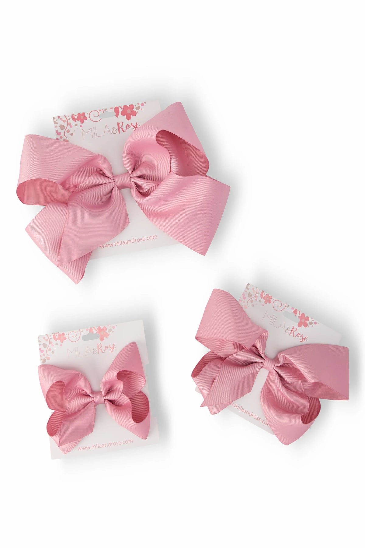 Vintage Pink Grosgrain Hair Bow Small