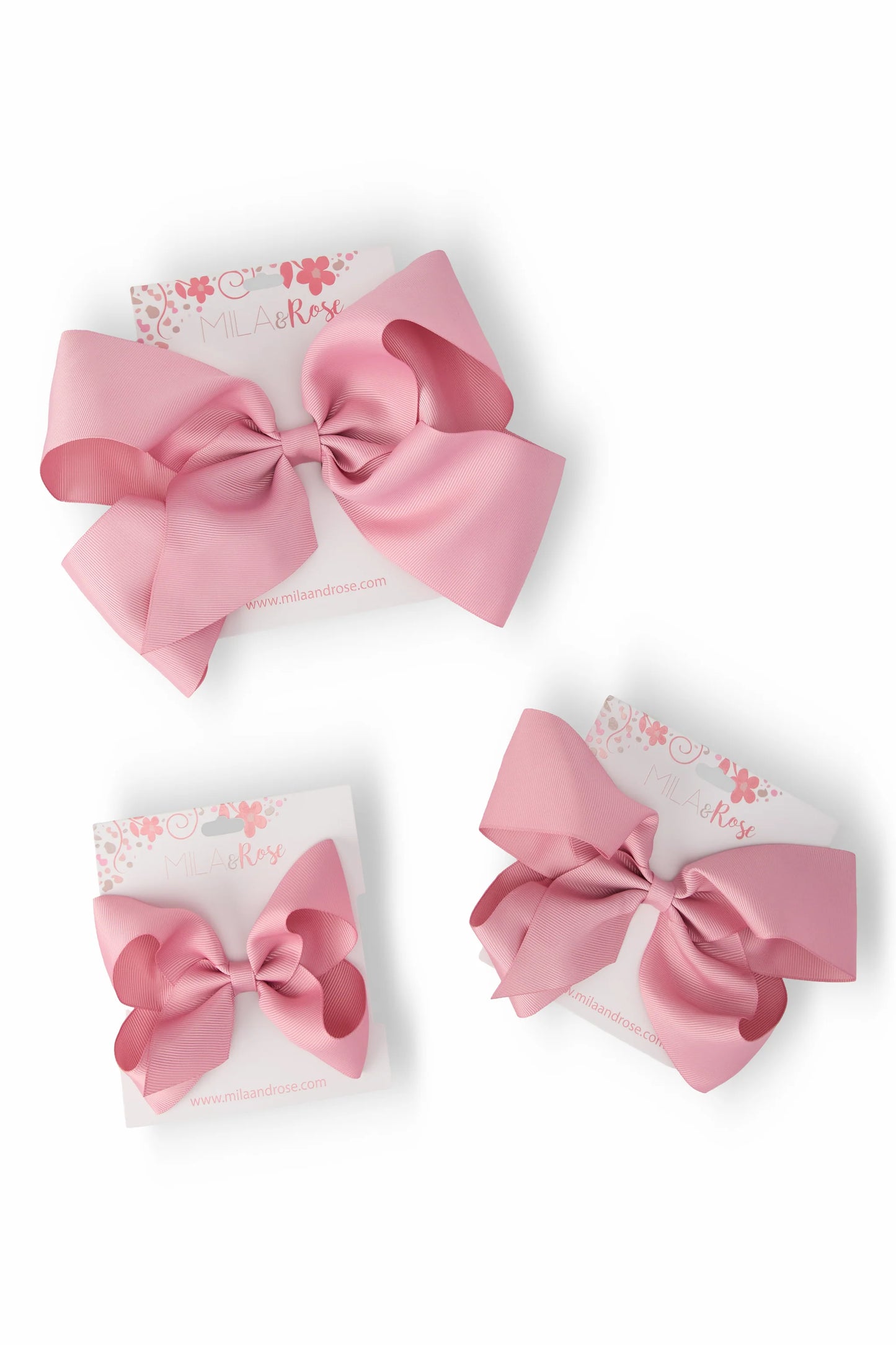Vintage Pink Grosgrain Hair Bow Medium