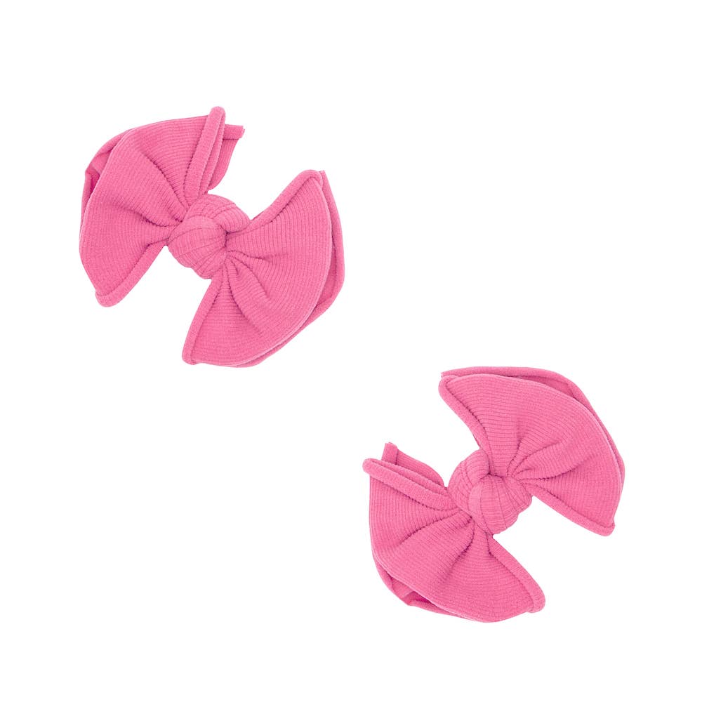 Baby Bling® 2pk Baby FAB® bow hair clips: Hot Pink