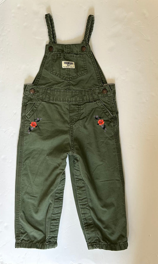 Osh Kosh Green Overalls with Embroidery 18M