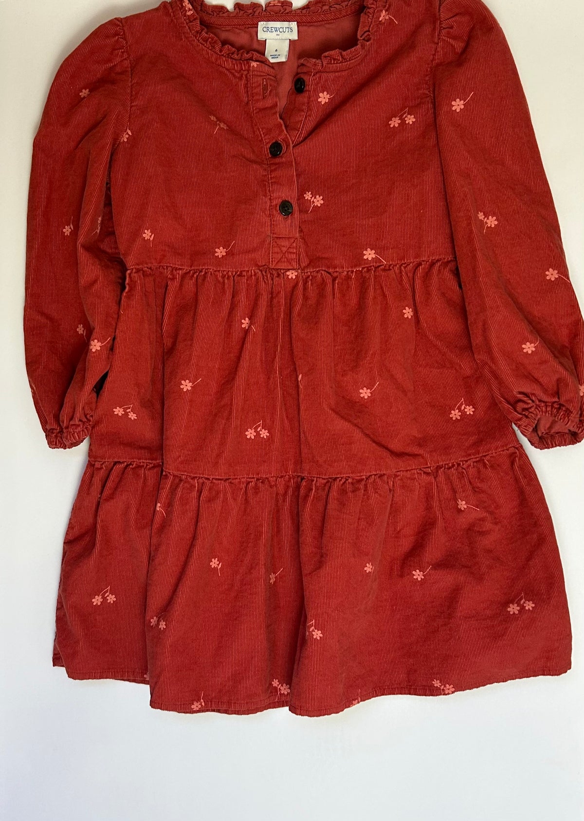 Crewcuts Rust Corduroy LS Dress 6