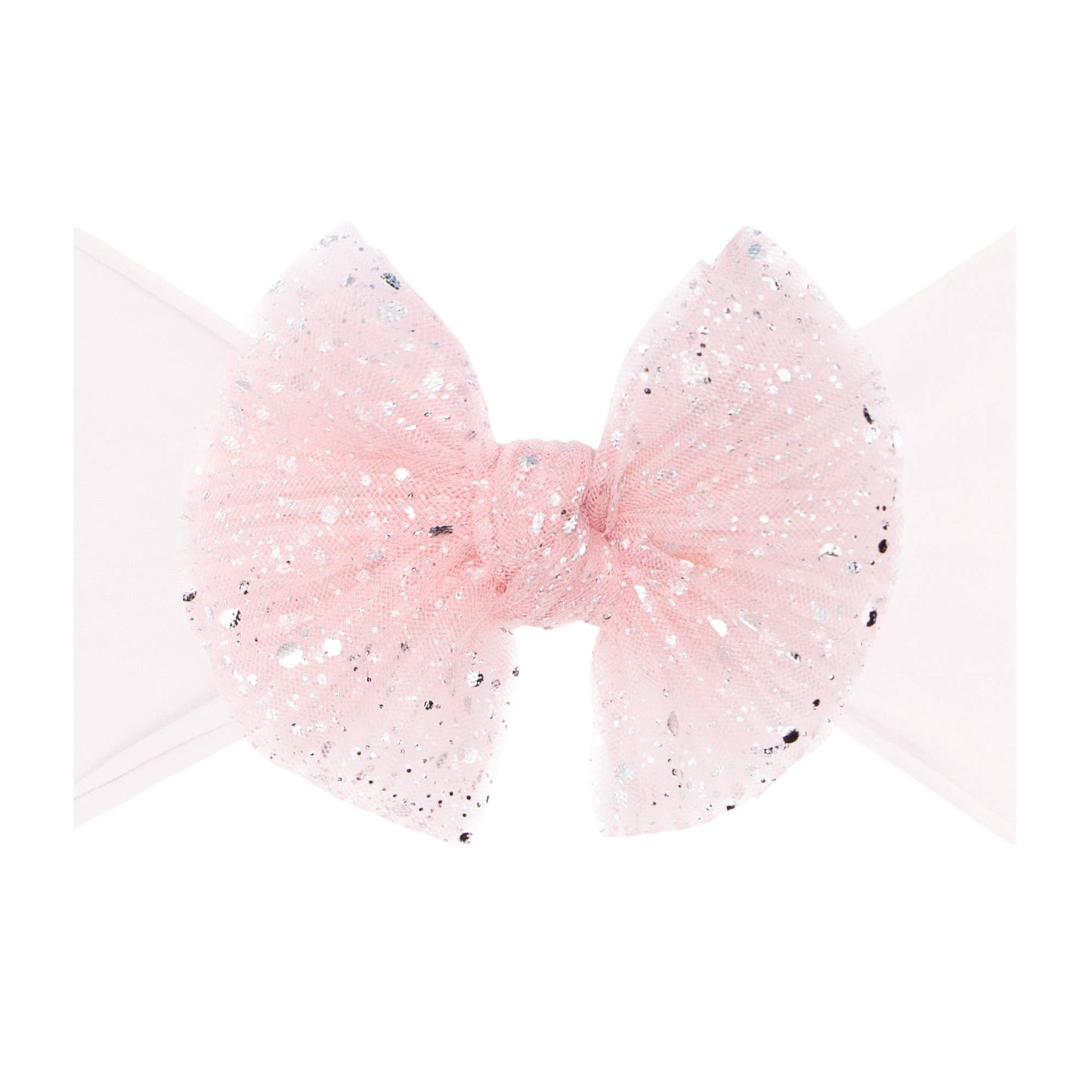 Baby Bling® Tulle headband with tulle bow: Pleated White