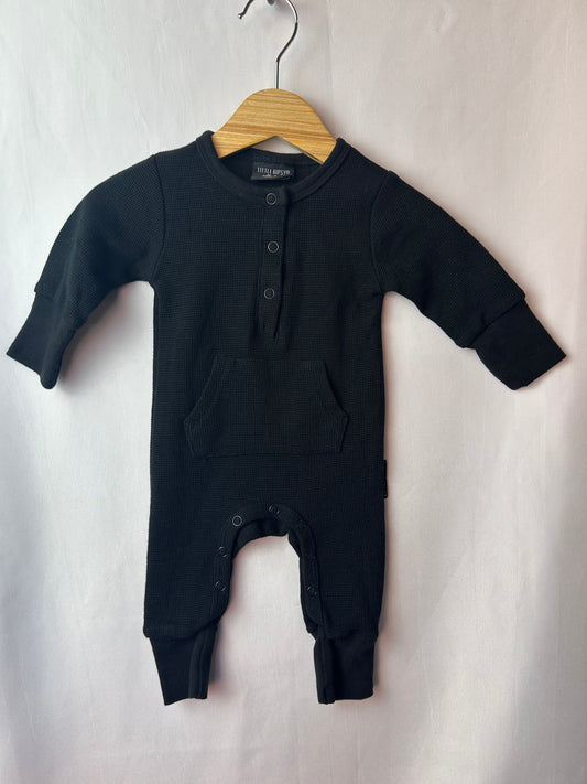 Little Bipsy Black Waffle Jumpsuit 0-3M