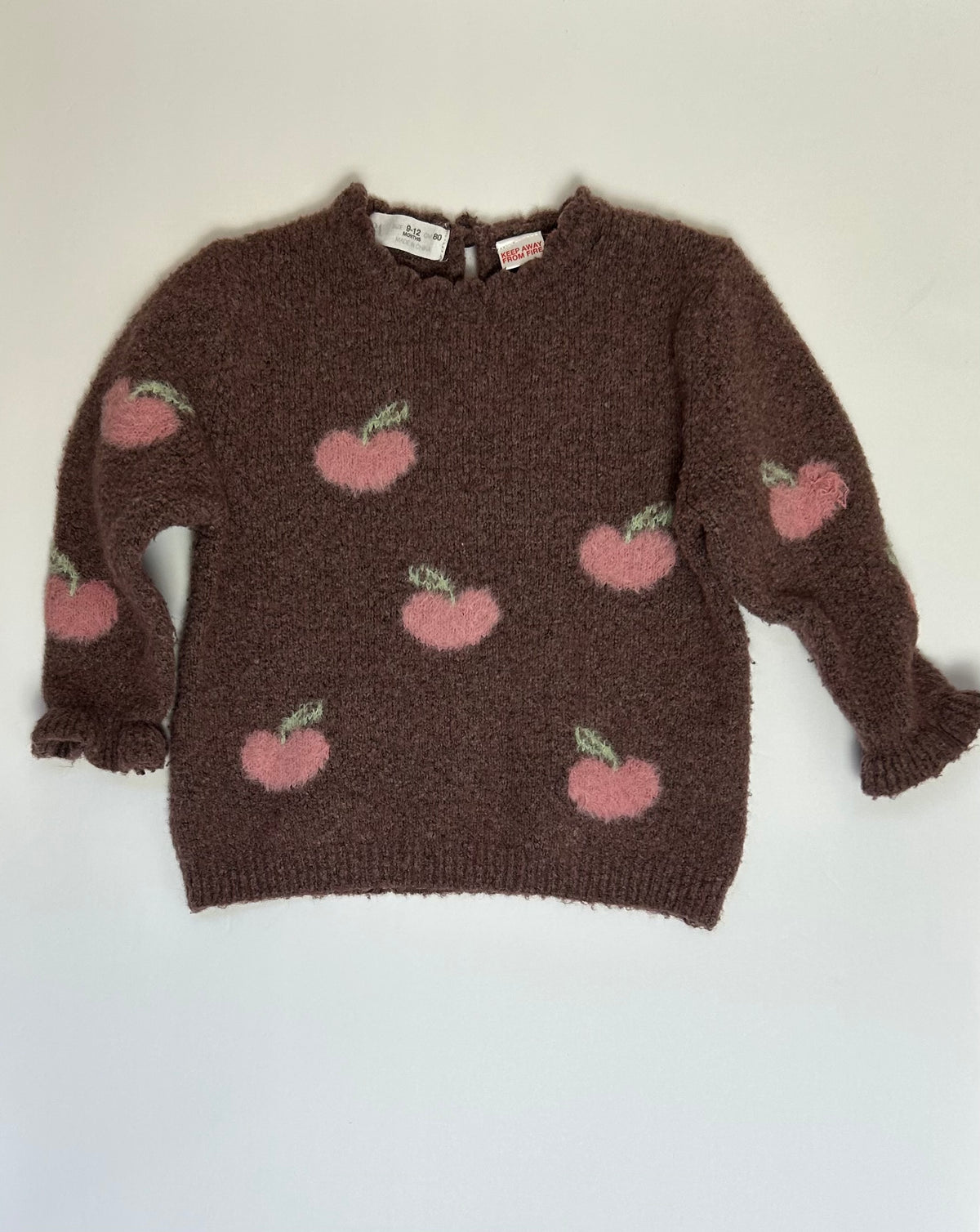 Zara Mauve Apple Sweater 9-12M