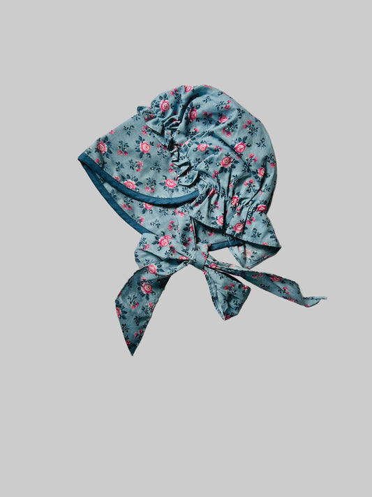 Zook's Dutch Novelties Vintage Blue Floral Baby Bonnet Baby/Infant