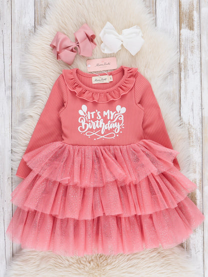 Blush Tiered Tulle Birthday Dress