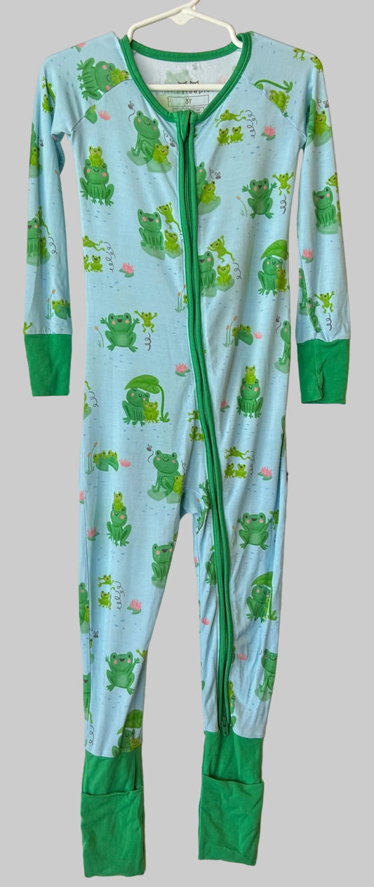 Little Sleepies Lt Blue/Green Footed Zippy 3T