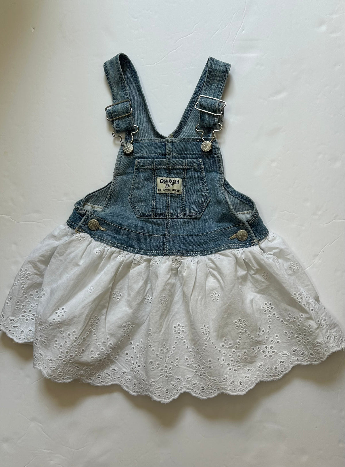 Osh Kosh Denim Jumper white skirt 18M