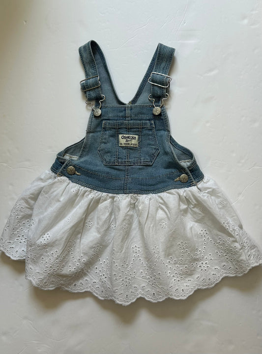 Osh Kosh Denim Jumper white skirt 18M