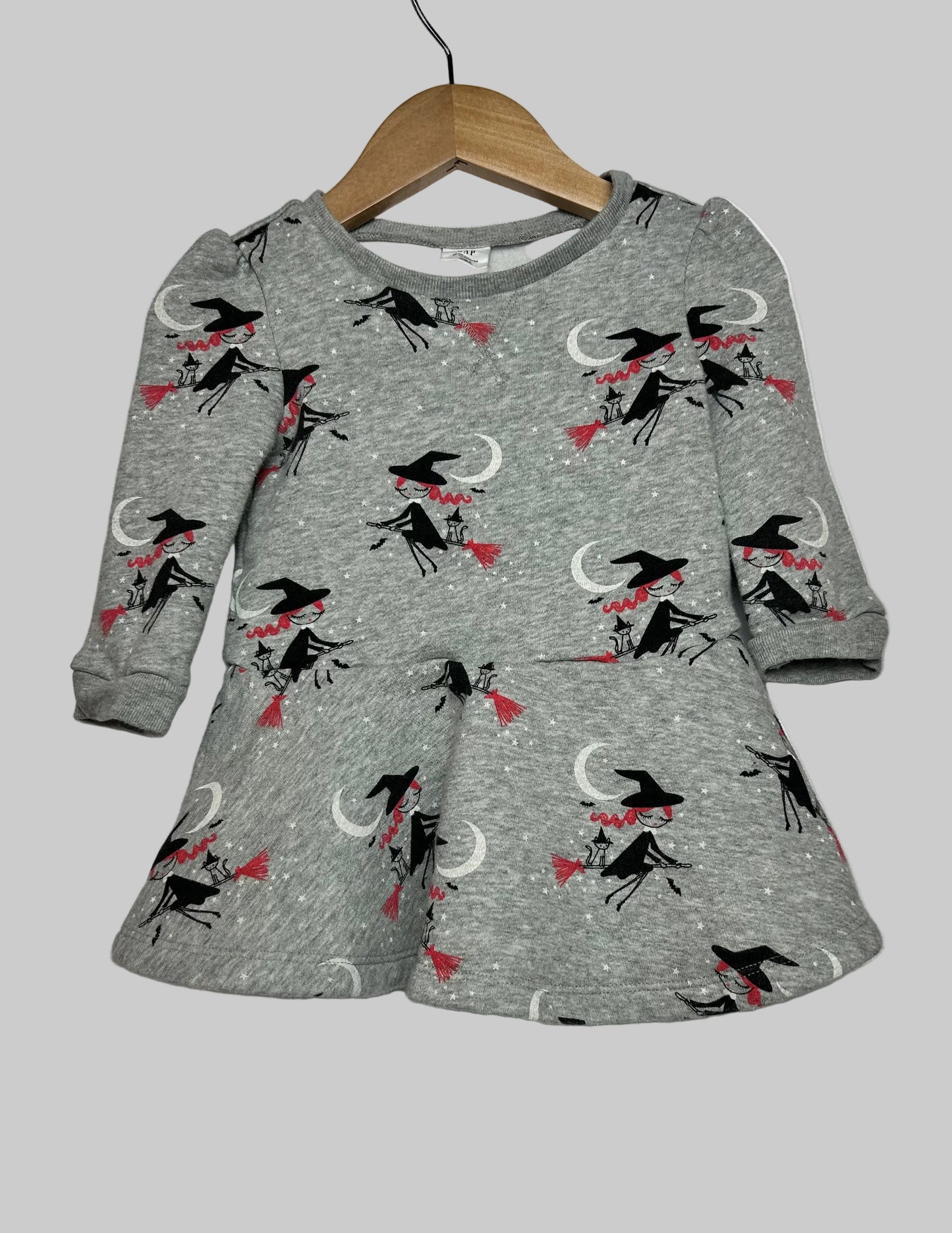 Baby Gap Halloween Witch Girl Gray Dress 12-18M
