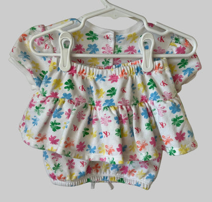 Calvin Klein Logo Top/Bloomer Skirt Set 24M