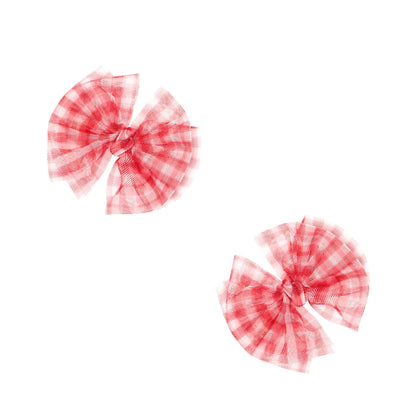 Baby Bling® 2Pk hair bow clips Gingham Cherry