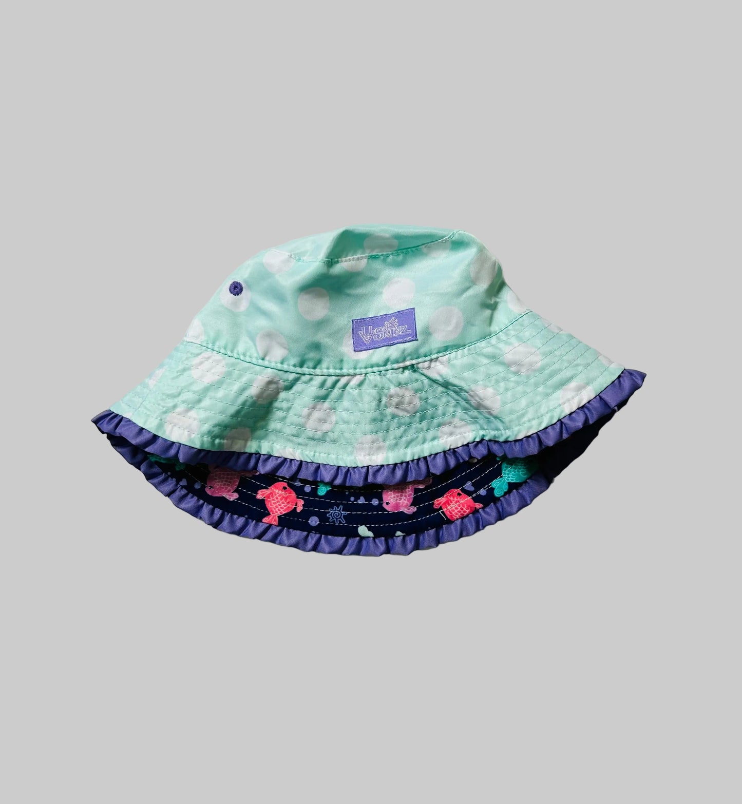 UV Skinz Mint and Purple Sun Hat Size 5