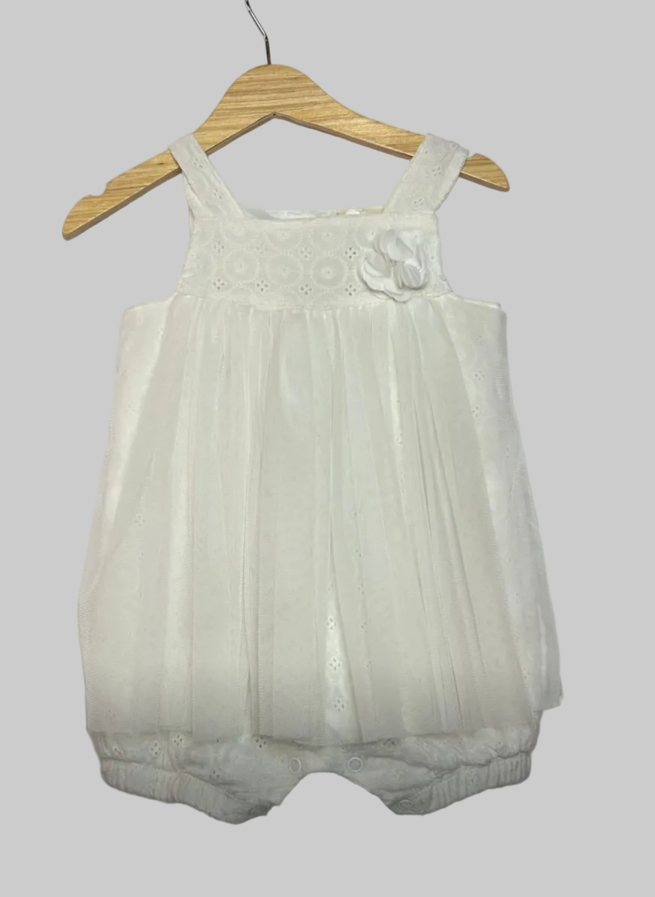 First Impressions Vintage White Dress 24M
