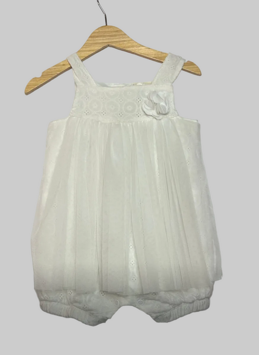 First Impressions Vintage White Dress 24M