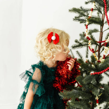 Baby Bling 2Pk Baby FAB® Clips: cherry/white pom