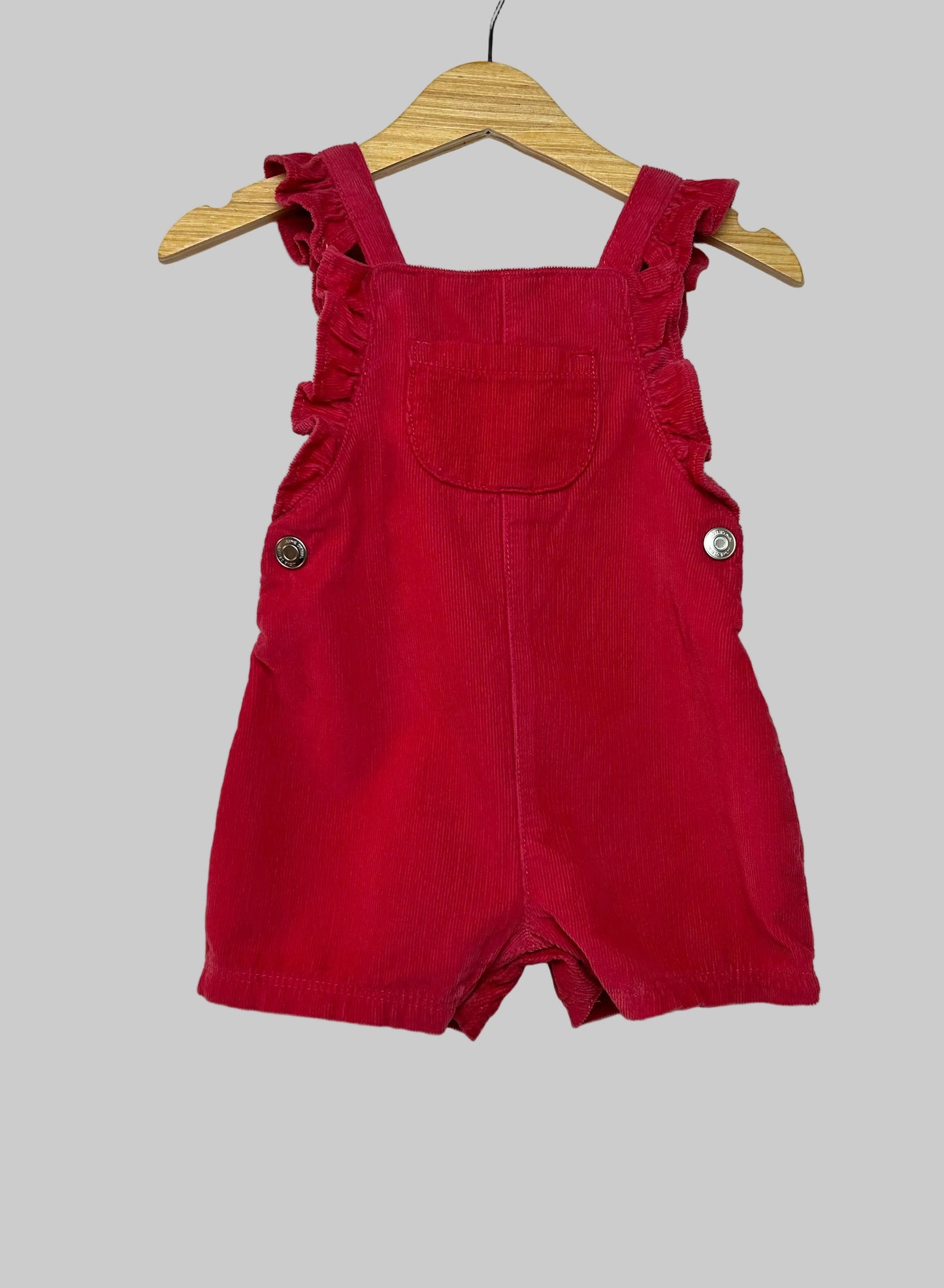 Fred & Flo Hot Pink Corduroy Sleeveless Romper 3-6M