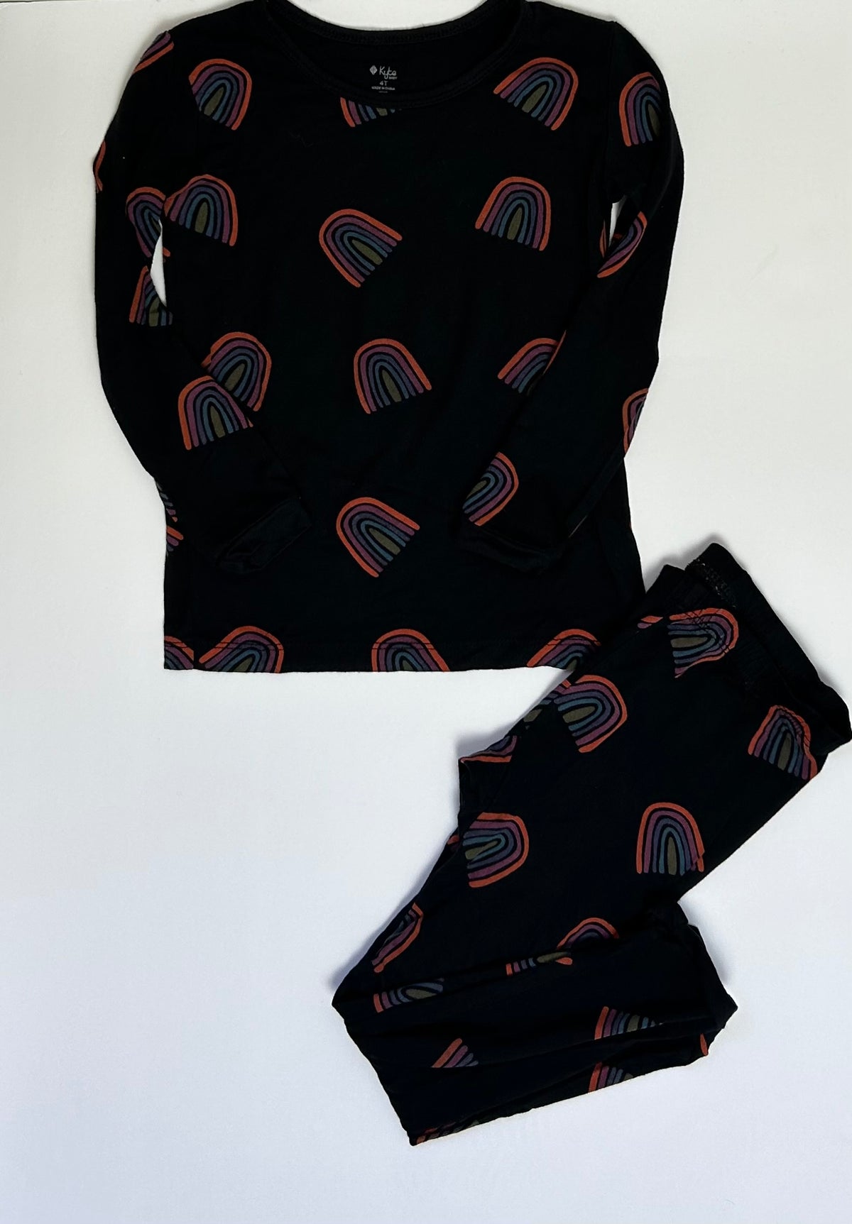Kyte Baby Black Rainbow Pajama Set 4T