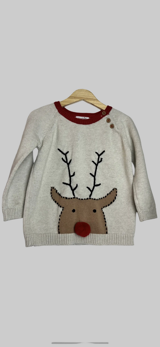 Mudpie Holiday Reindeer Sweater 2T/3T