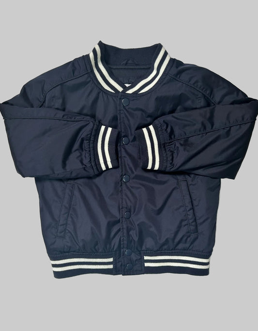 Baby Gap Navy Varisty Jacket w/White Stripes 4T