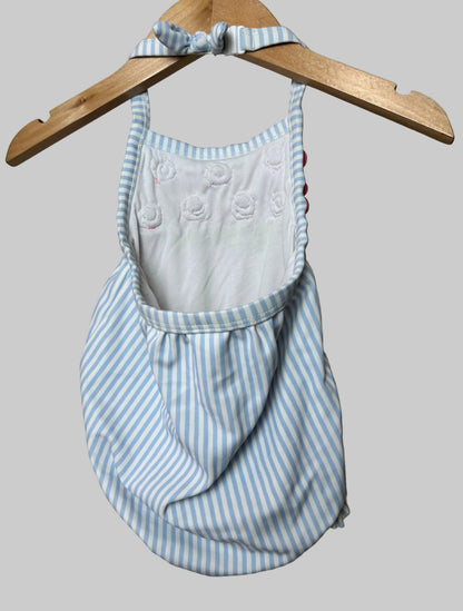 Janie & Jack Blue Stripe Halter Swimsuit 6-12M