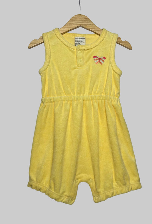 First Impressions Yellow Terry Cloth Romper 12M