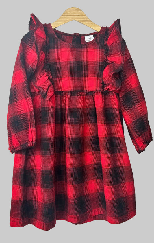 Baby Gap Red Plaid Dress 4T
