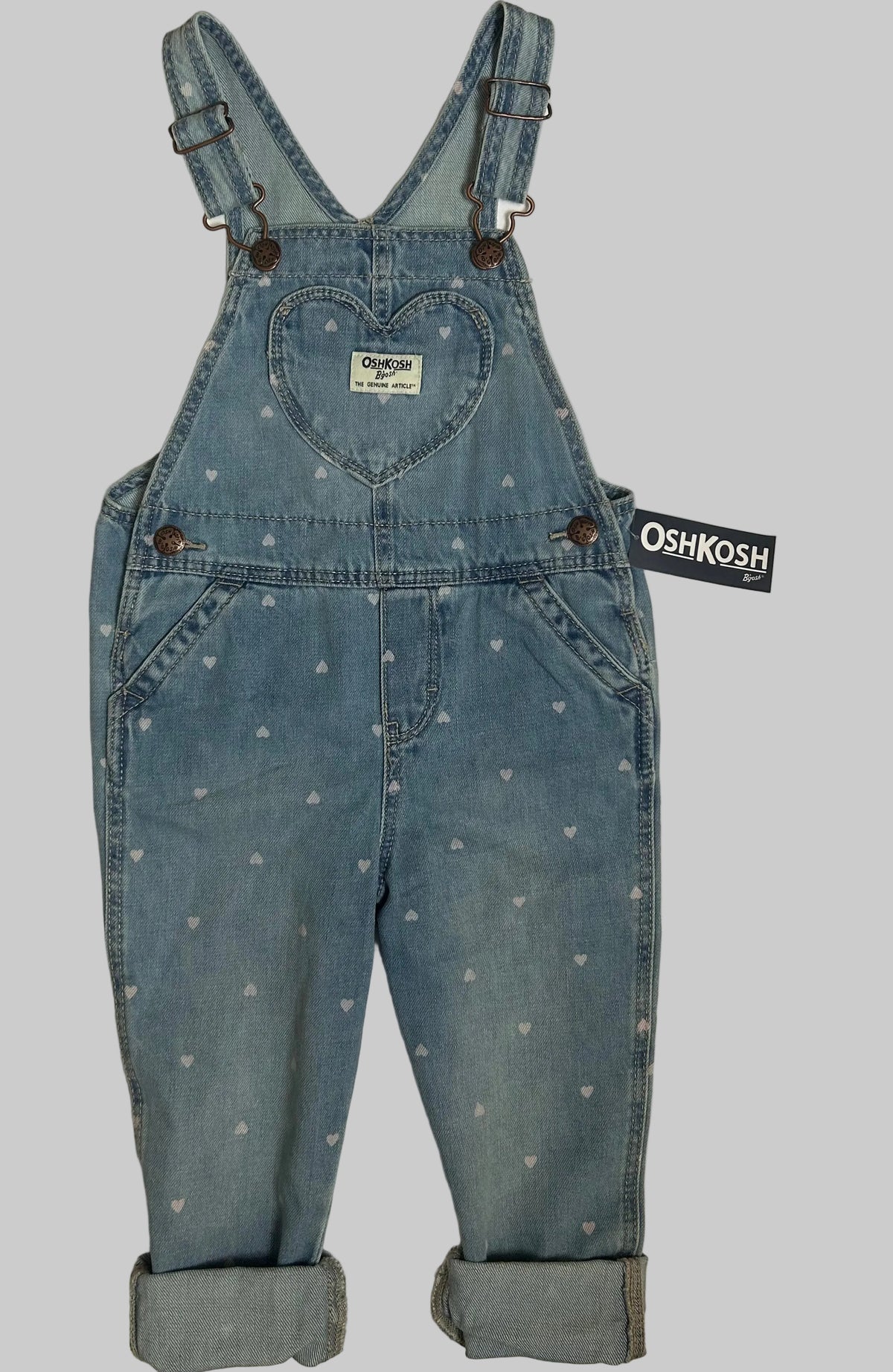 OshKosh Heart Overalls 3T NWT