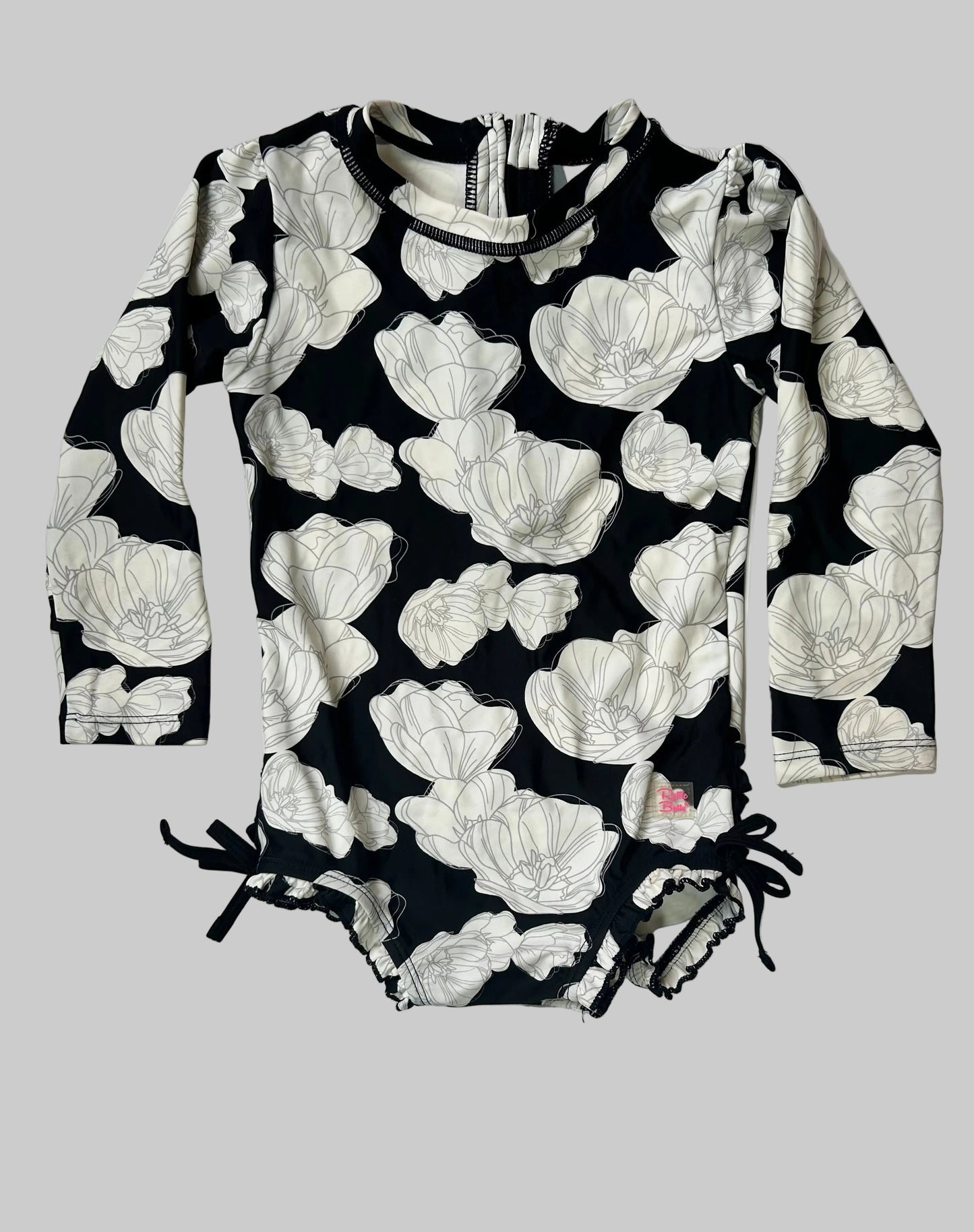 Rufflebutts Black and White One Piece Swimsuit 3T