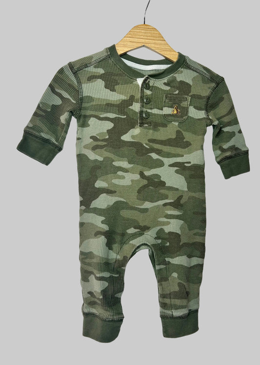 Baby Gap Waffle Camo Jumpsuit 3-6M