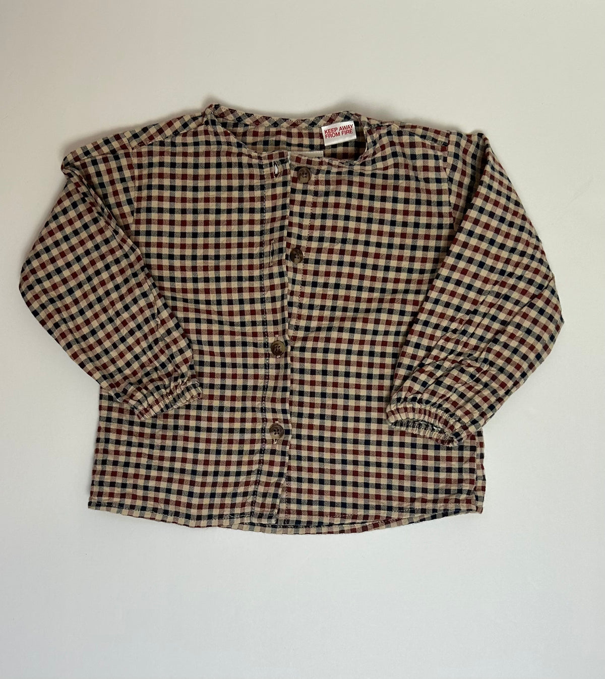 Zara Tan Navy Burg LS Shirt 6-9M