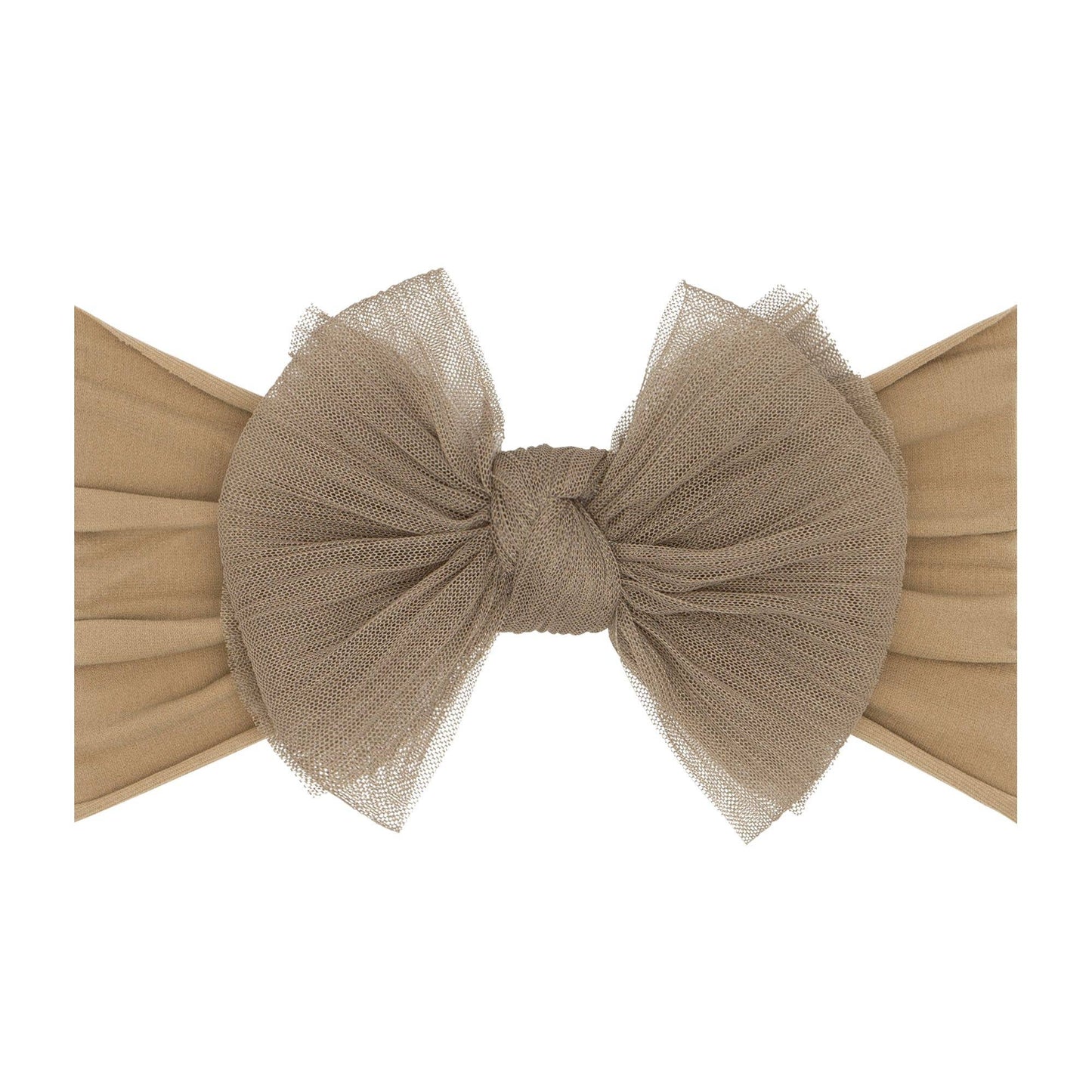 Baby Bling® Tulle headband with tulle bow: Pleated White