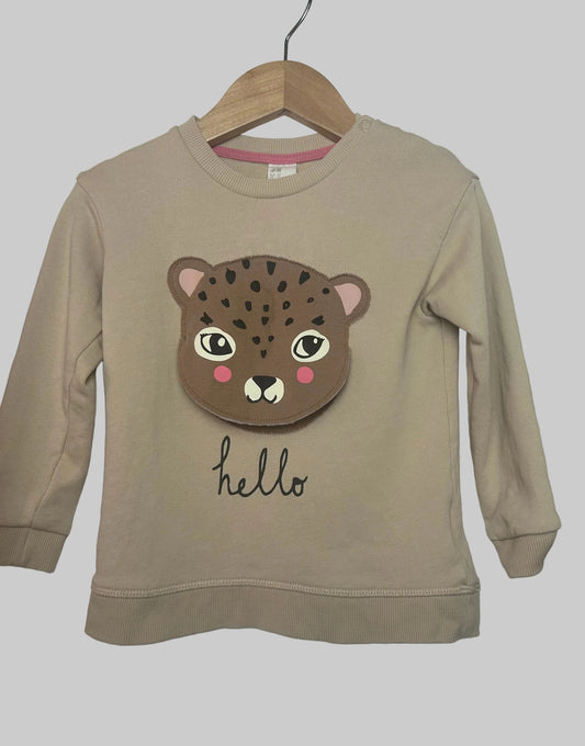 H & M Brown Hello Top 2T