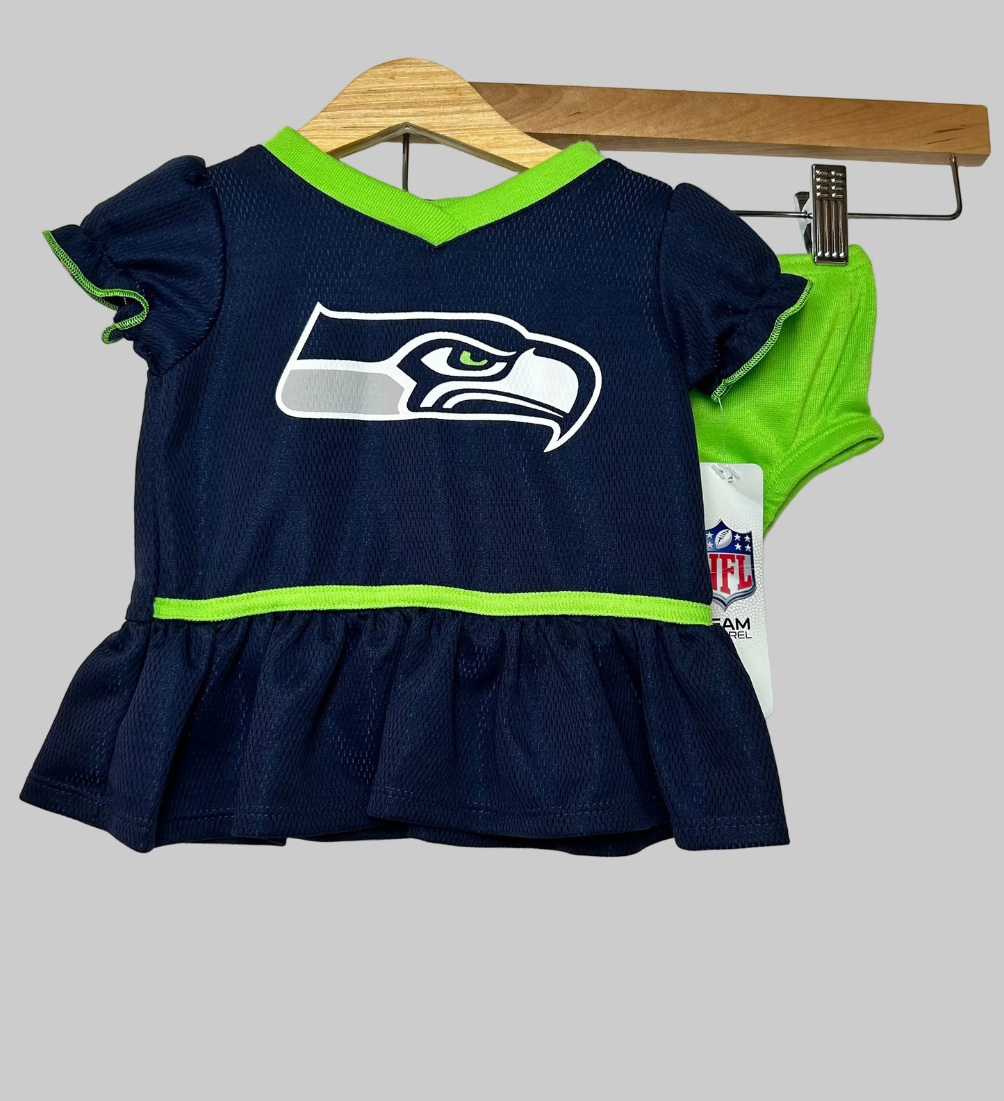 NFL Team Apparel Navy Seahawks Dress with Bloomers NWT 0-3M