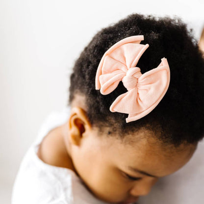 Baby Bling® 2Pk Baby FAB® bow hair clips: Ballet Pink