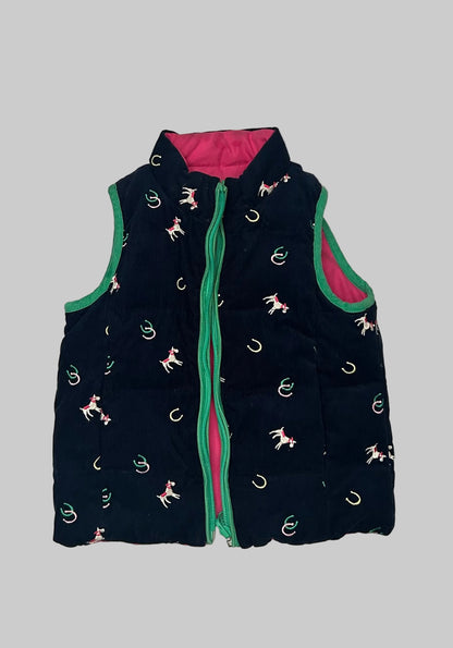 Lilly Pulitzer Navy Dog Equestrian Vest 4T
