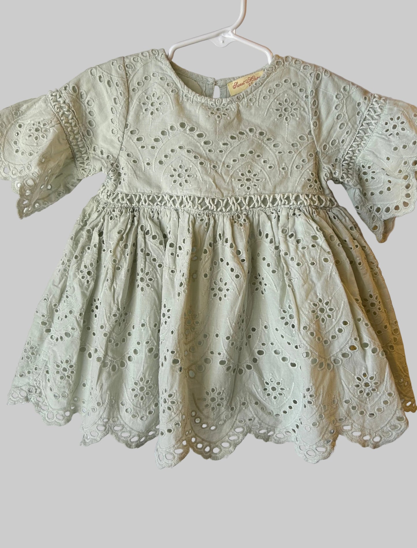 Sweet Magnolia Mint Eyelet Dress 2T