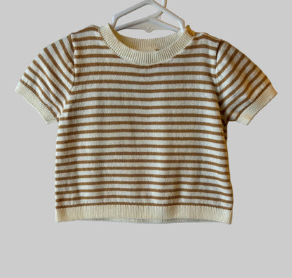 H&M Cream/Gold 2Pc Short Set 6M