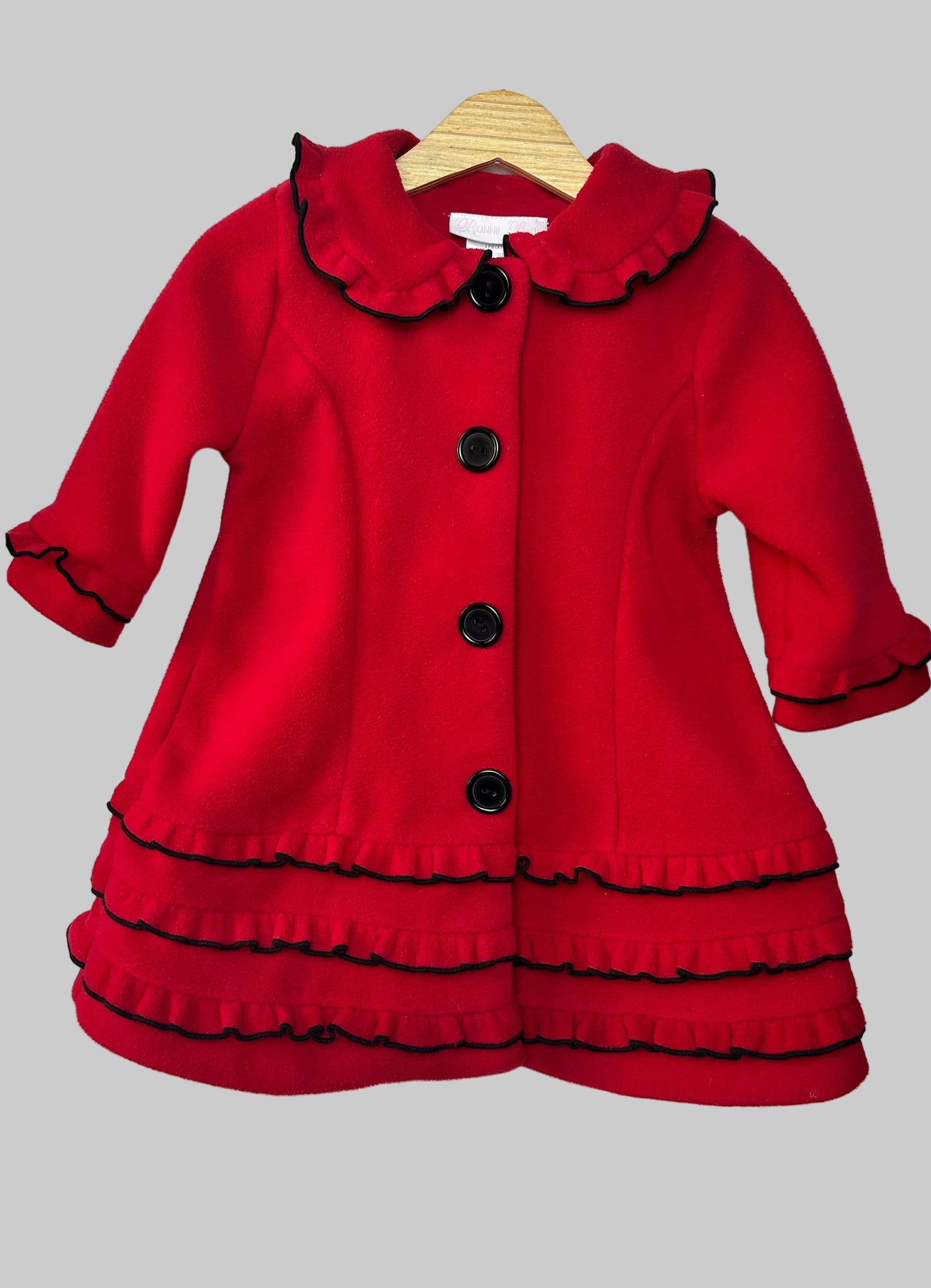 Bonnie Baby Red Felt Coat 12M