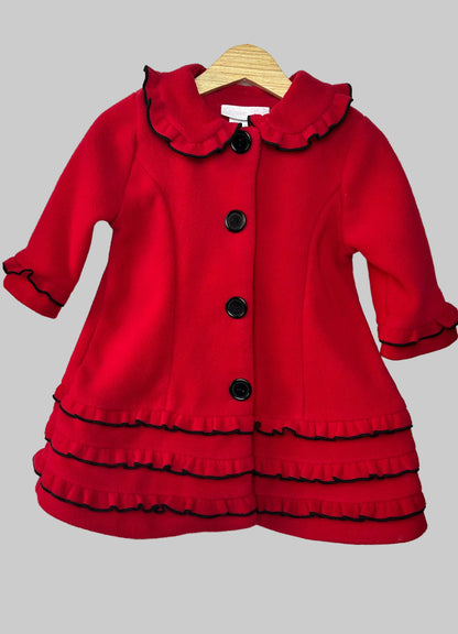 Bonnie Baby Red Felt Coat 12M