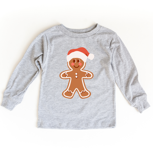 Gingerbread Man Kids Long Sleeve Christmas Shirt