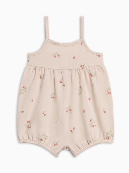 Organic Baby Sosi Tank Romper Raspberries / Shell + Mint