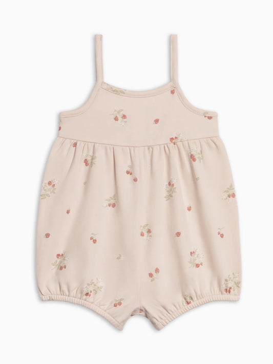 Organic Baby Sosi Tank Romper Raspberries / Shell + Mint