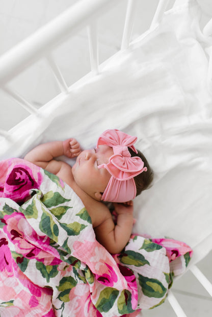 Baby Bling® nylon bow headband: Mauve