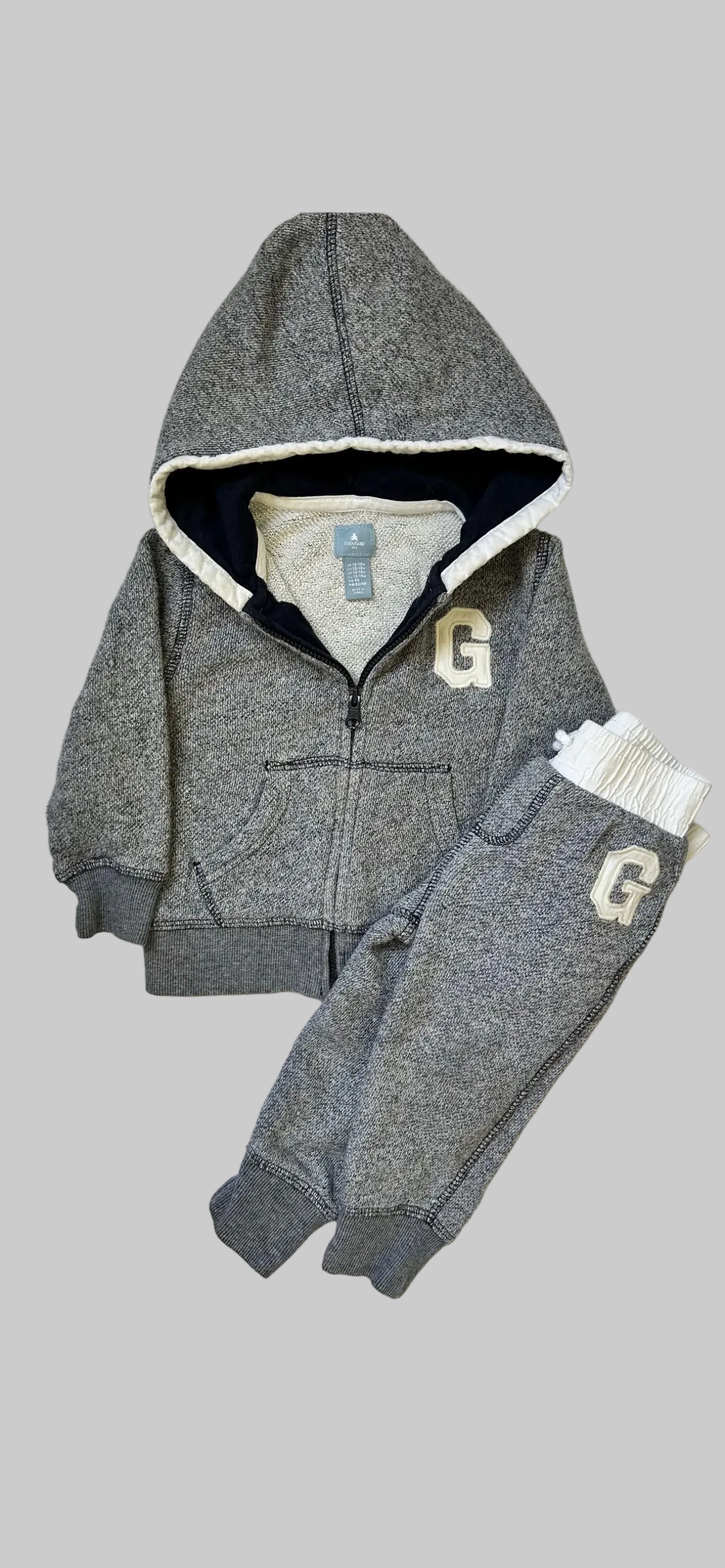 Baby Gap 2 PC Navy/Gray Sweat Suit 12-18M