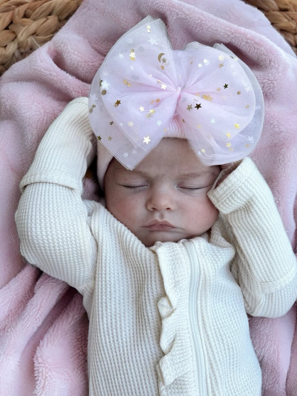 Baby's First Hat®, Petal Pink Star Tulle Bow
